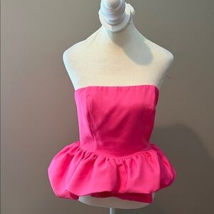 💗🎀Adorable Do+BE Strapless crop with bubble ruffle bottom